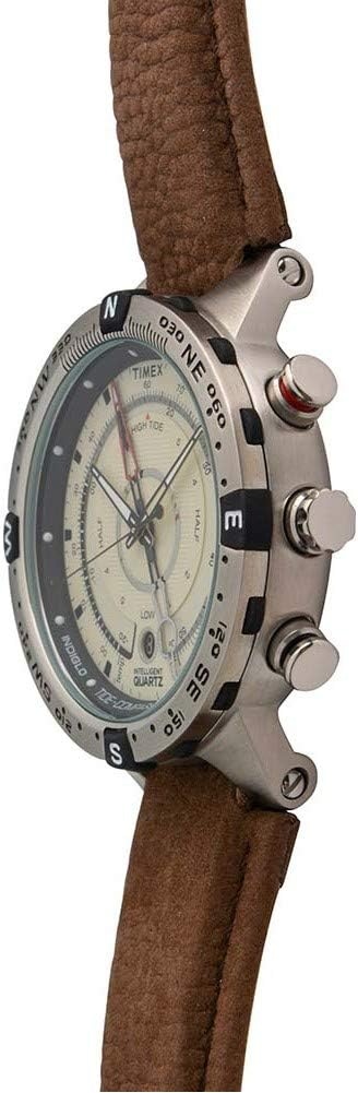image:imageTimex Mens Intelligent Quartz Tide Temp Compass 45mm WatchBrownNaturalSilver