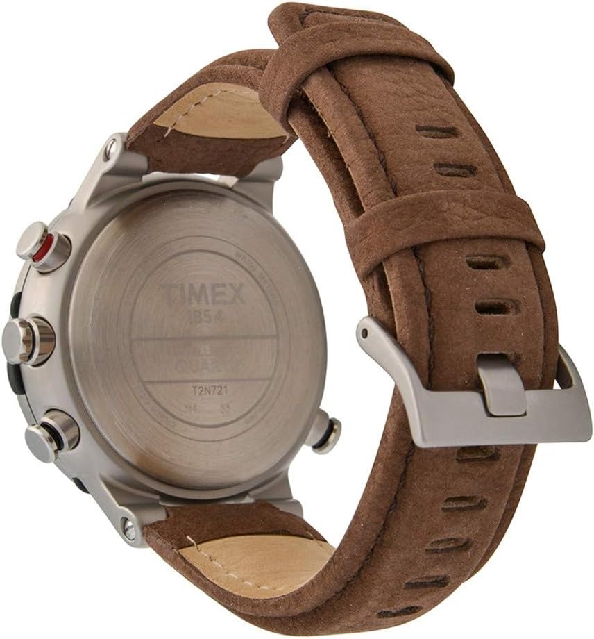 image:imageTimex Mens Intelligent Quartz Tide Temp Compass 45mm WatchBrownNaturalSilver