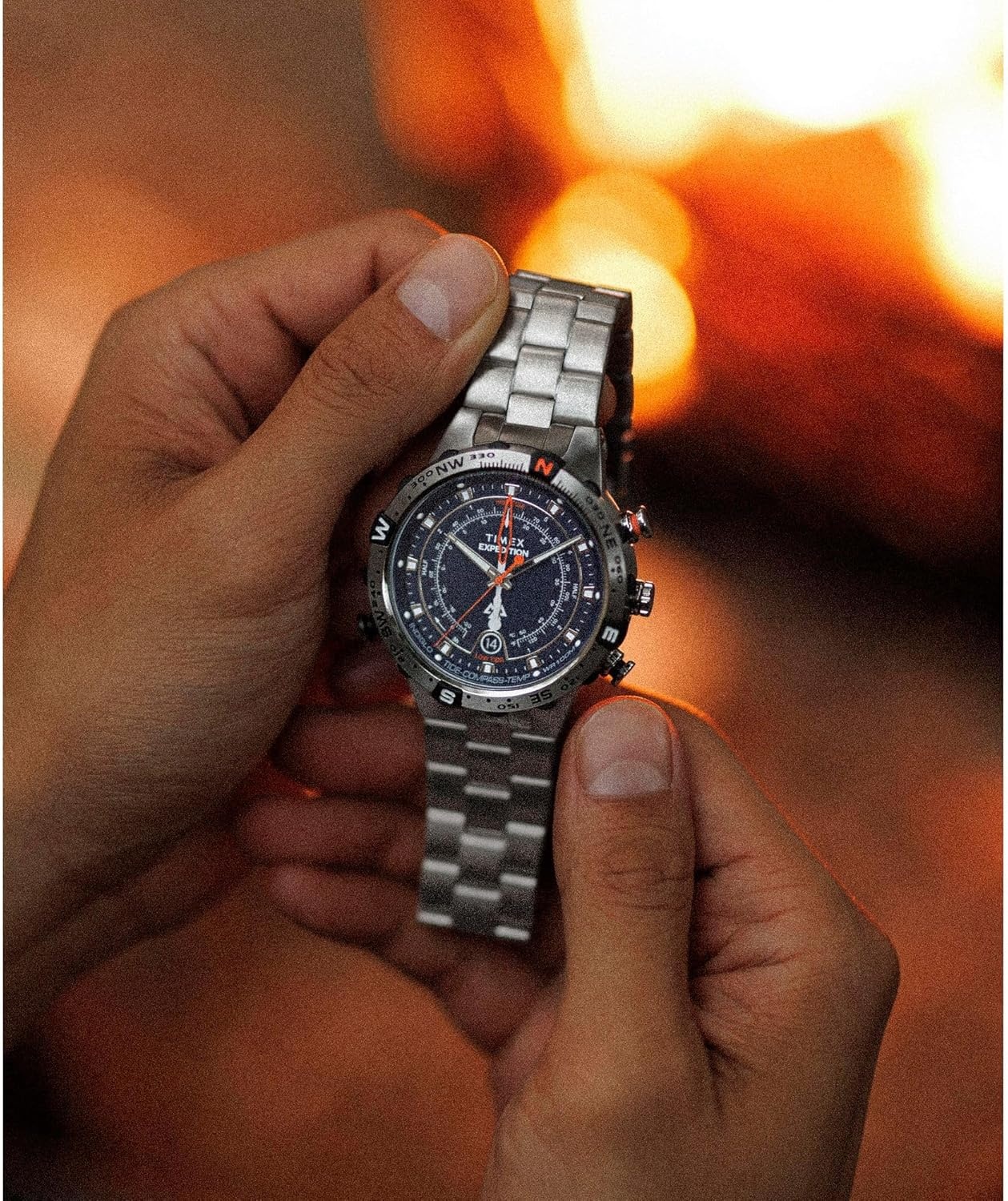 image:imageTimex Mens Intelligent Quartz Tide Temp Compass 45mm WatchStainless SteelStainless SteelBlue