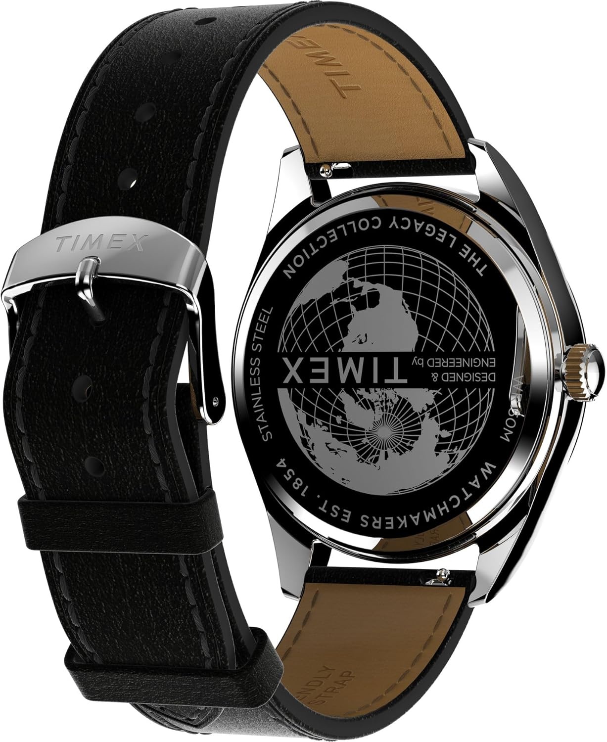 image:imageTimex Mens Legacy 41mm Watch Stainless Steel Bracelet Dial Stainless Steel CaseBlackStainless SteelBlack