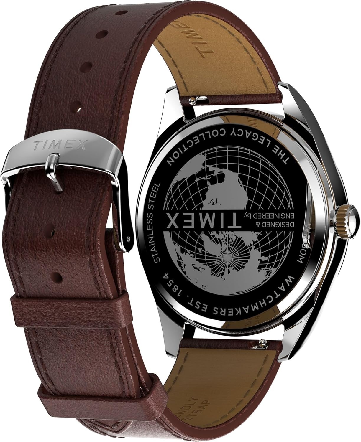 image:imageTimex Mens Legacy 41mm Watch Stainless Steel Bracelet Dial Stainless Steel CaseBrownStainless SteelBlue