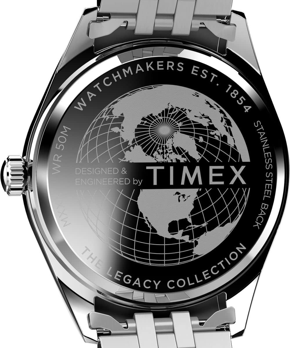 image:imageTimex Mens Legacy 41mm Watch Stainless Steel Bracelet Dial Stainless Steel CaseSilverToneGreen