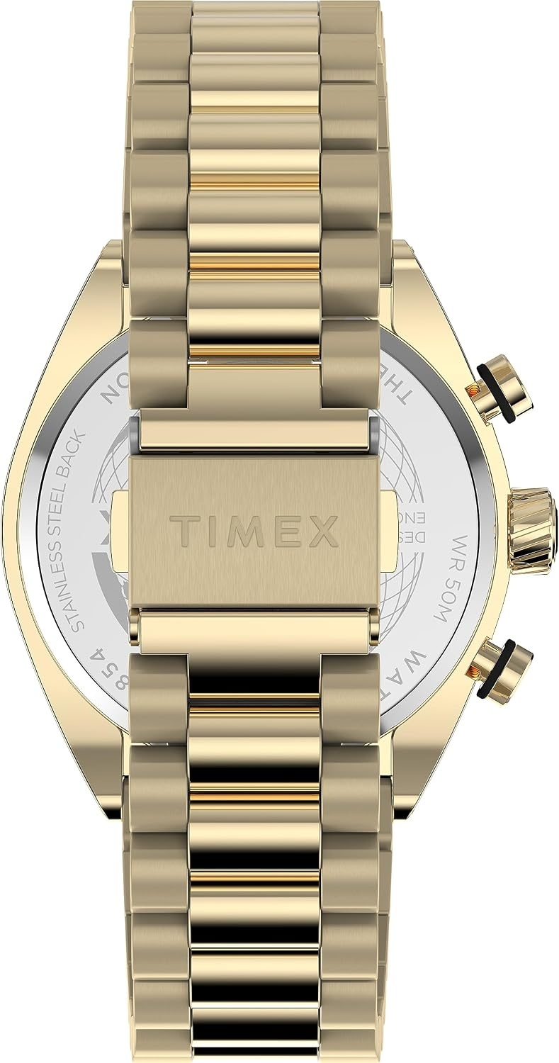 image:imageTimex Mens Legacy 42mm WatchGoldToneBlackGoldTone
