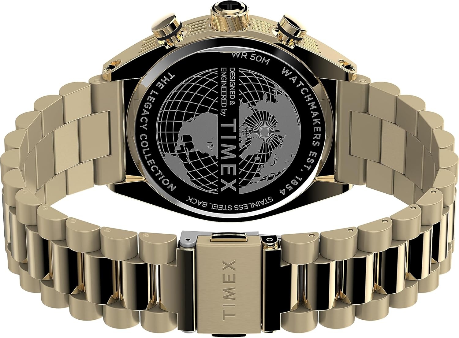 image:imageTimex Mens Legacy 42mm WatchGoldToneBlackGoldTone