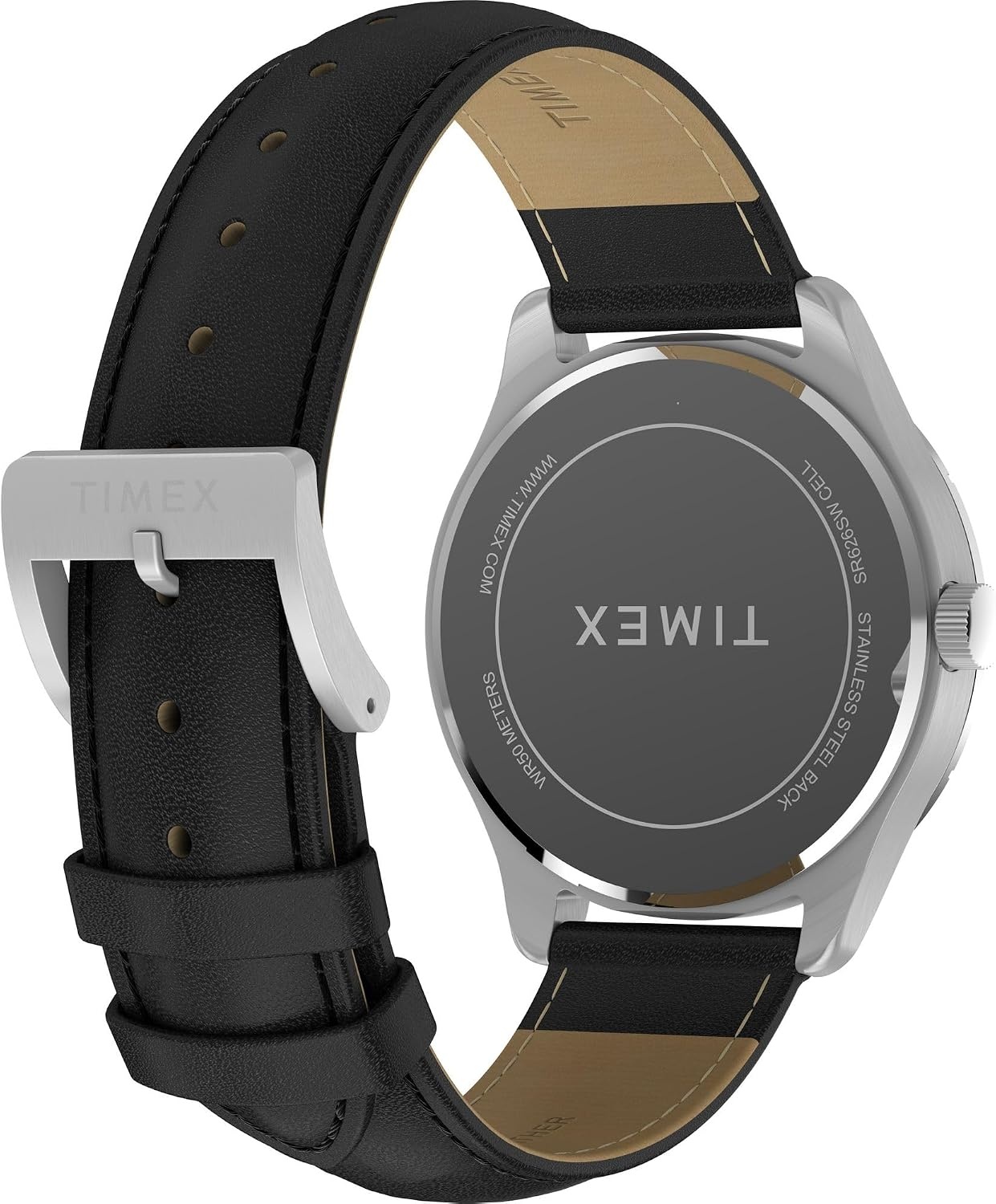 image:imageTimex Mens Main Street 42mm WatchBlackBlackSilver