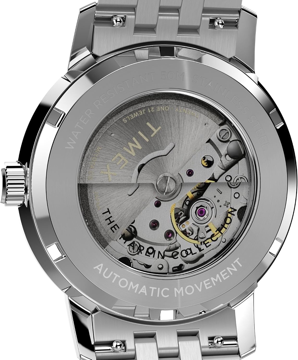 image:imageTimex Mens Marlin 40mm Watch Stainless Steel Link Bracelet Quick Release Black Dial Stainless Steel Case