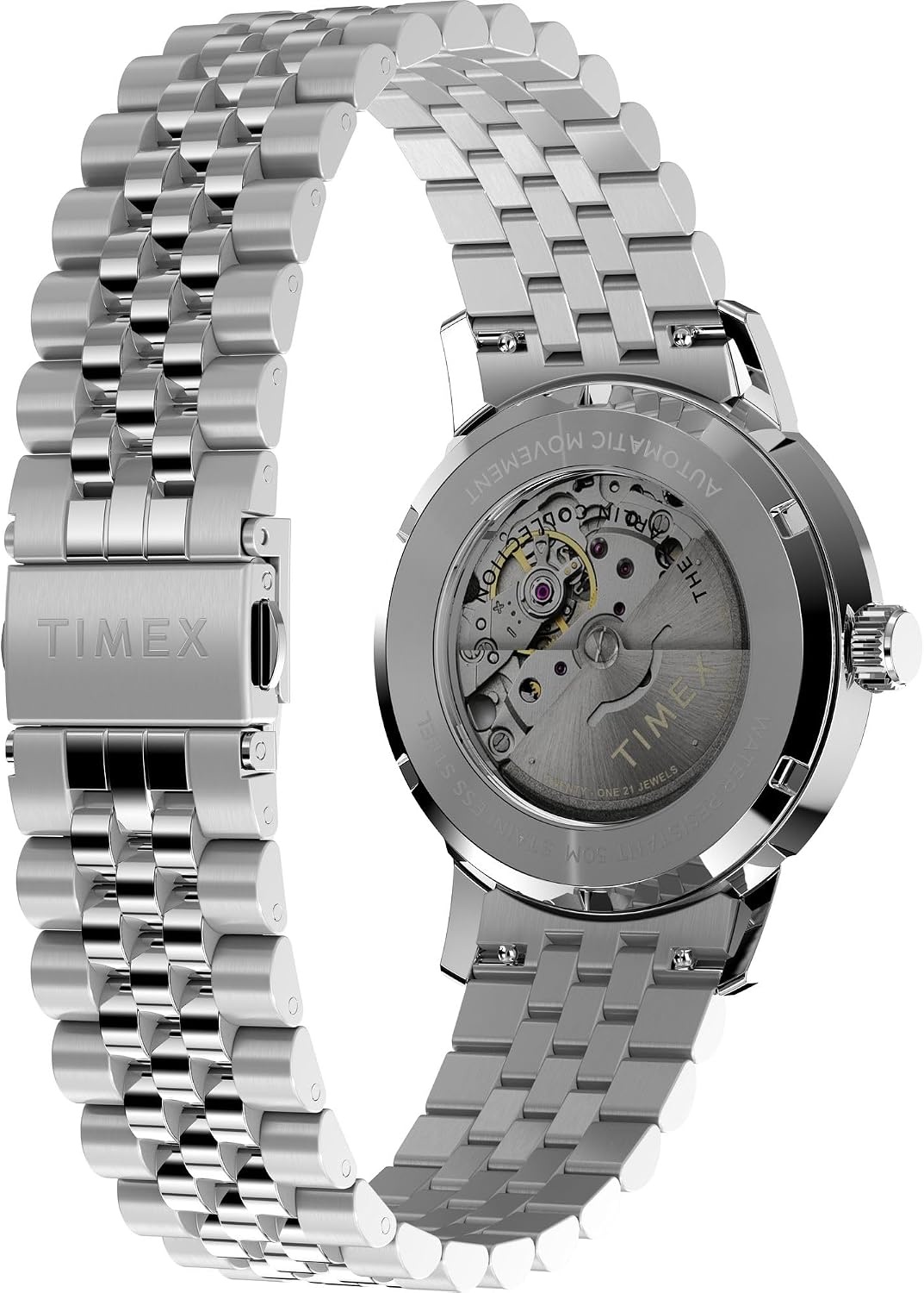image:imageTimex Mens Marlin 40mm Watch Stainless Steel Link Bracelet Quick Release Black Dial Stainless Steel Case