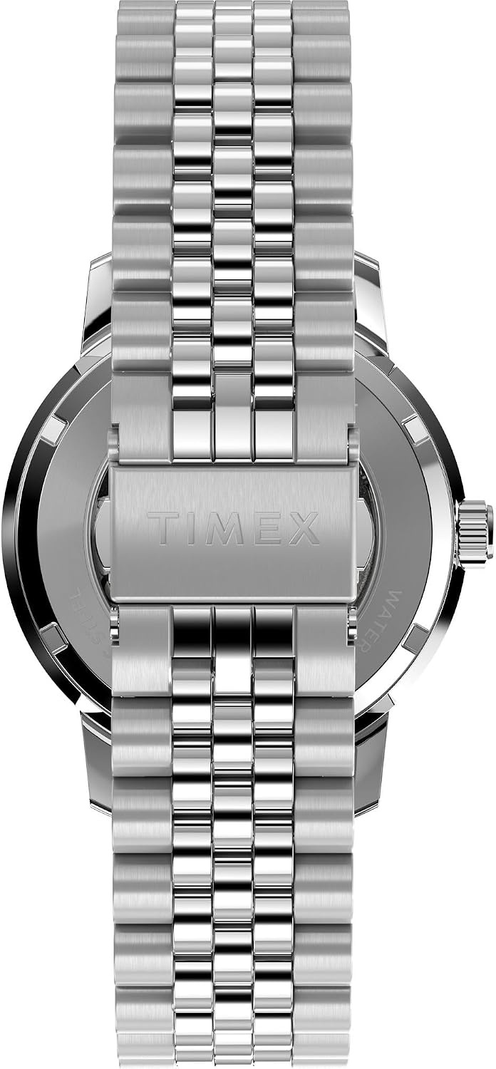 image:imageTimex Mens Marlin 40mm Watch Stainless Steel Link Bracelet Quick Release Black Dial Stainless Steel Case