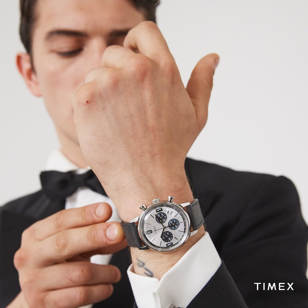 image:imageTimex Mens Marlin 40mm WatchBlackSilverToneStainless Steel