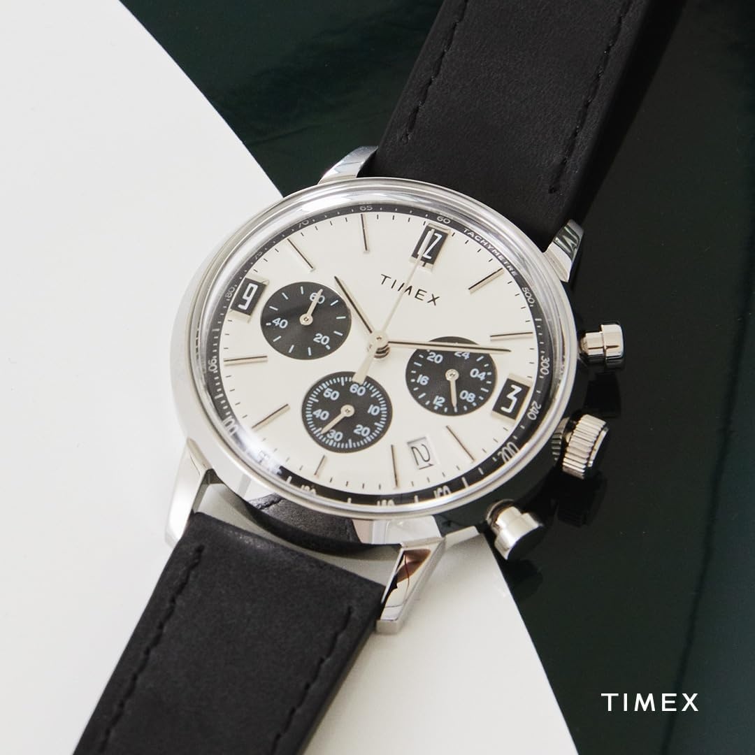 image:imageTimex Mens Marlin 40mm WatchBlackSilverToneStainless Steel