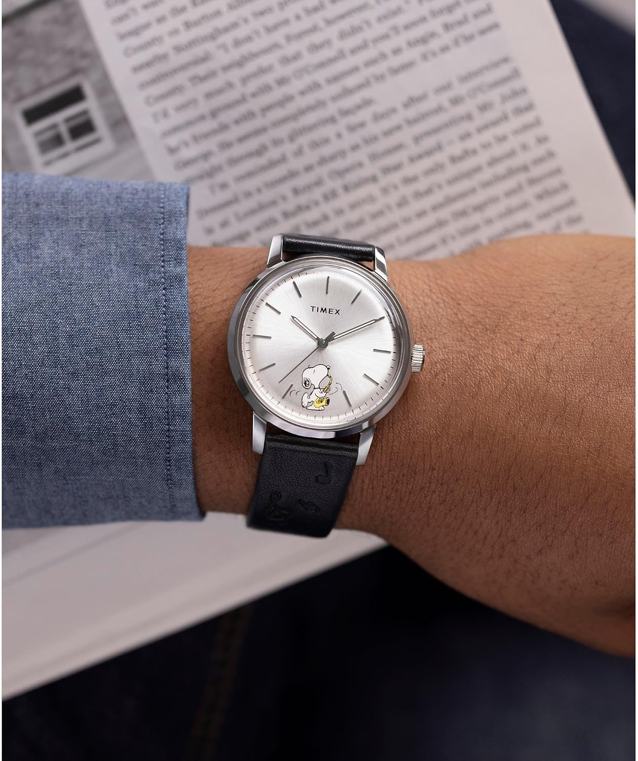image:imageTimex Mens Marlin 40mm WatchBlackStainless SteelSilverTone