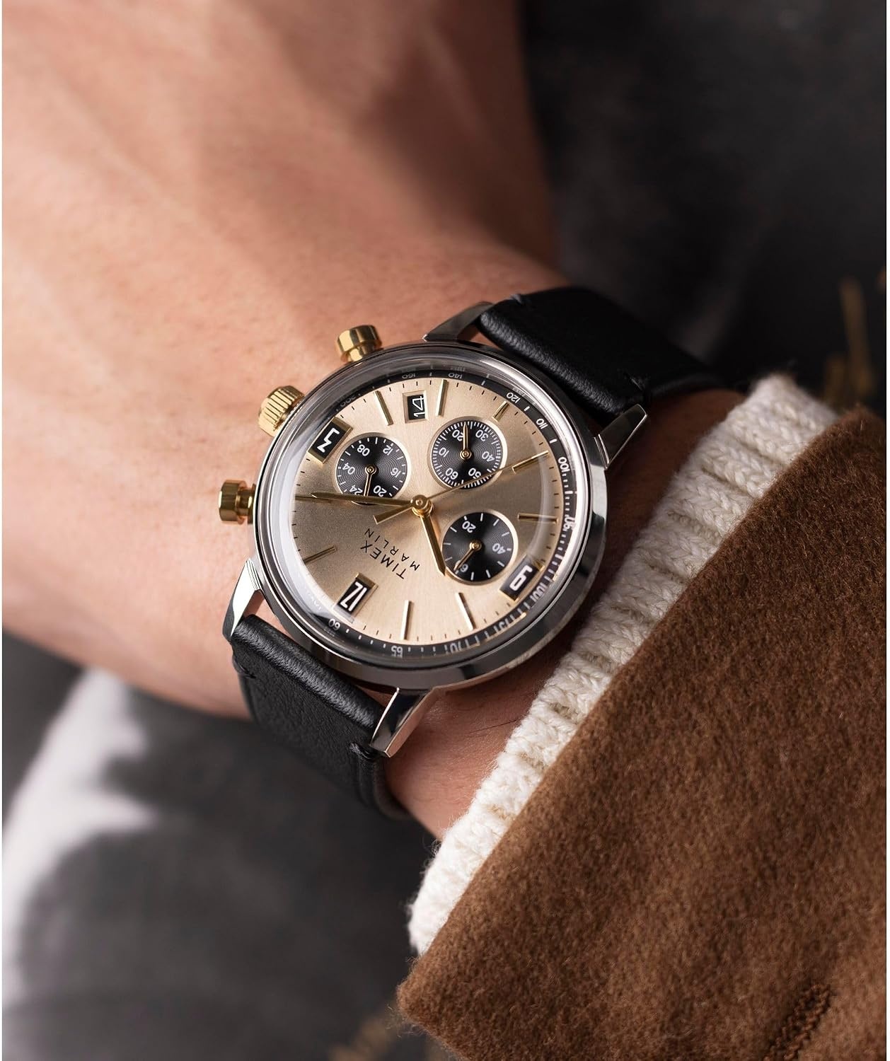 image:imageTimex Mens Marlin 40mm WatchBlackTwoToneChampagne