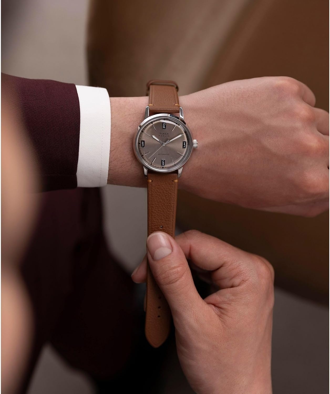 image:imageTimex Mens Marlin 40mm WatchBrownStainless SteelNatural