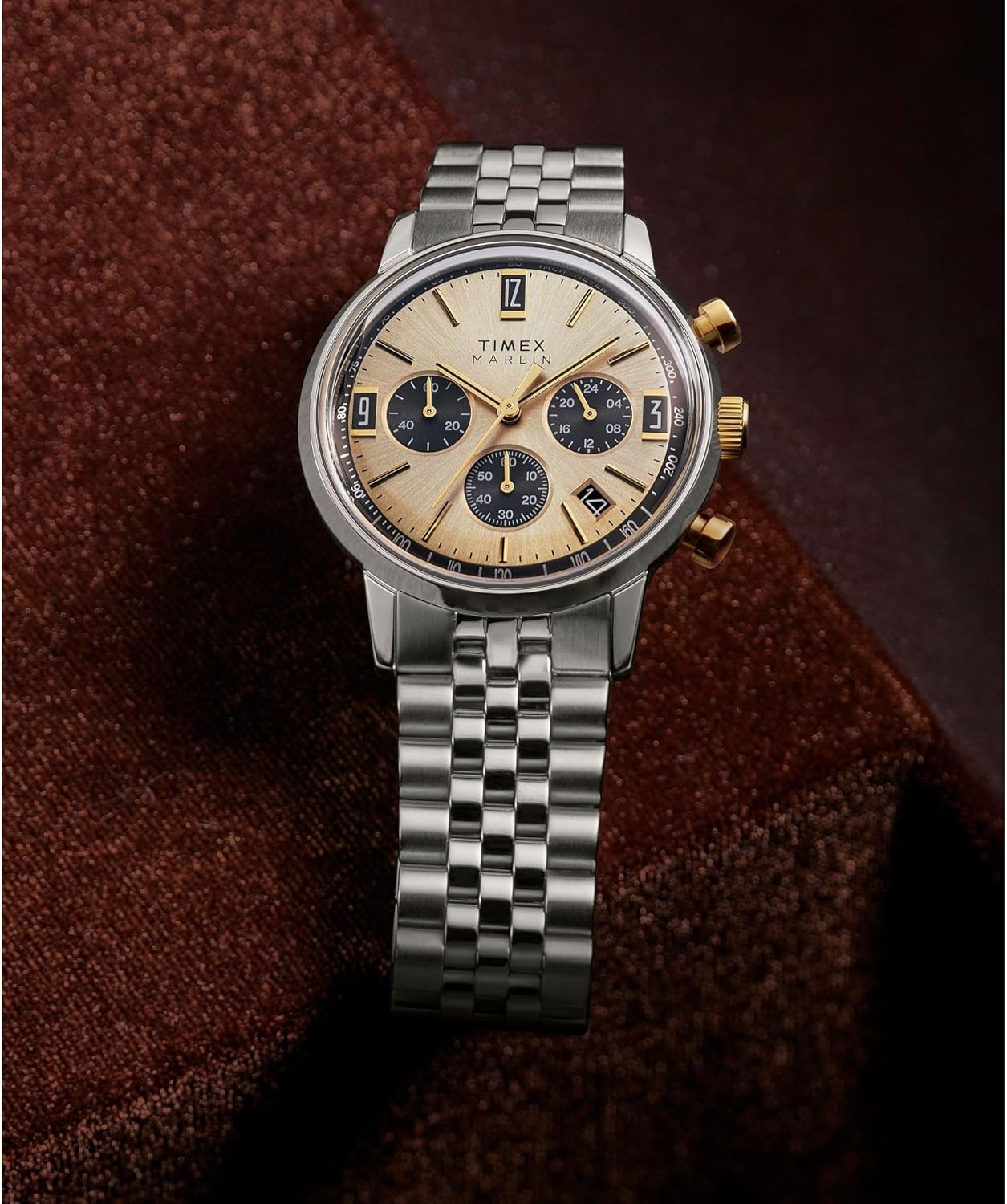 image:imageTimex Mens Marlin 40mm WatchStainless SteelTwoToneChampagne