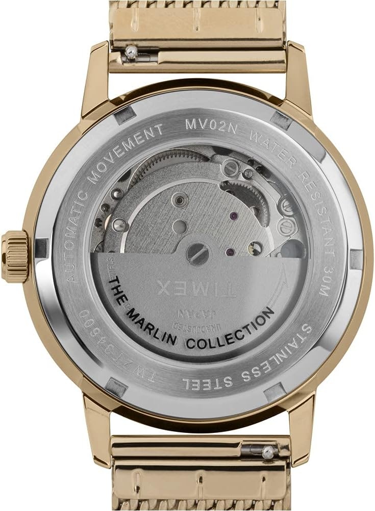 image:imageTimex Mens Marlin Automatic 40mm WatchGoldSilver Mesh
