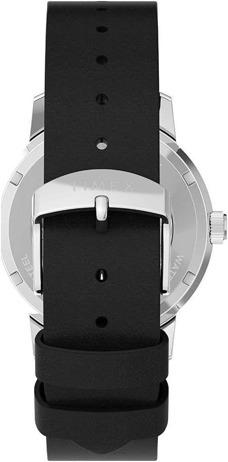 image:imageTimex Mens Marlin Automatic Peanuts Sketch 40mm Watch Black Strap SilverTone Dial Stainless Steel Case
