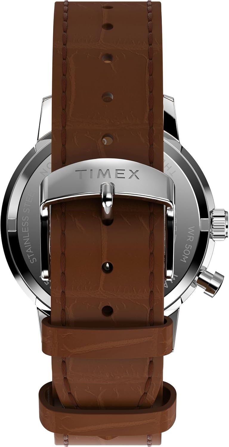 image:imageTimex Mens Marlin Jet 40mm Watch Brown Two Piece Quick Release Brown Dial Stainless Steel CaseBrownStainless SteelGreen