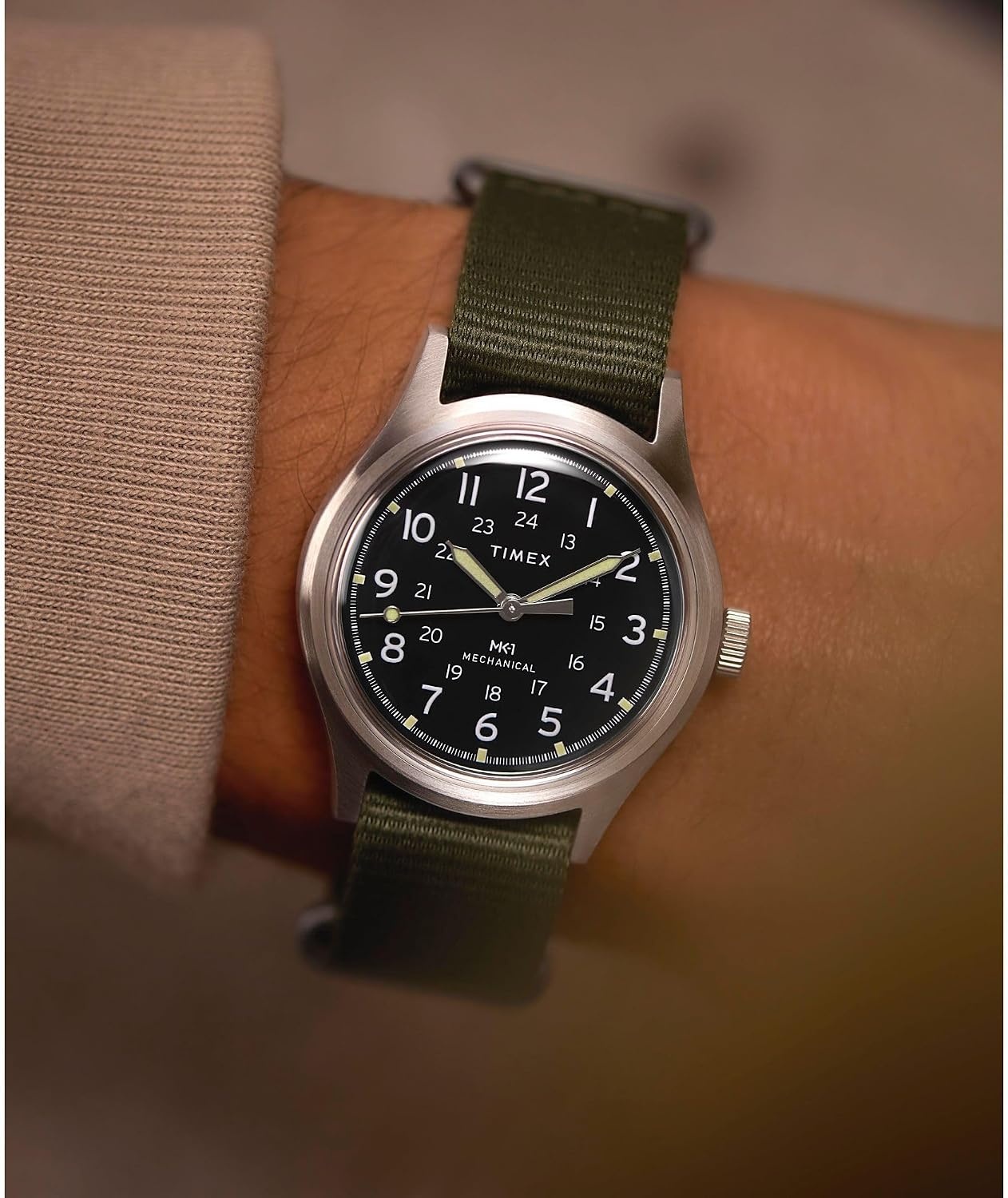 image:imageTimex Mens Mk1 36mm WatchGreenStainless SteelBlack