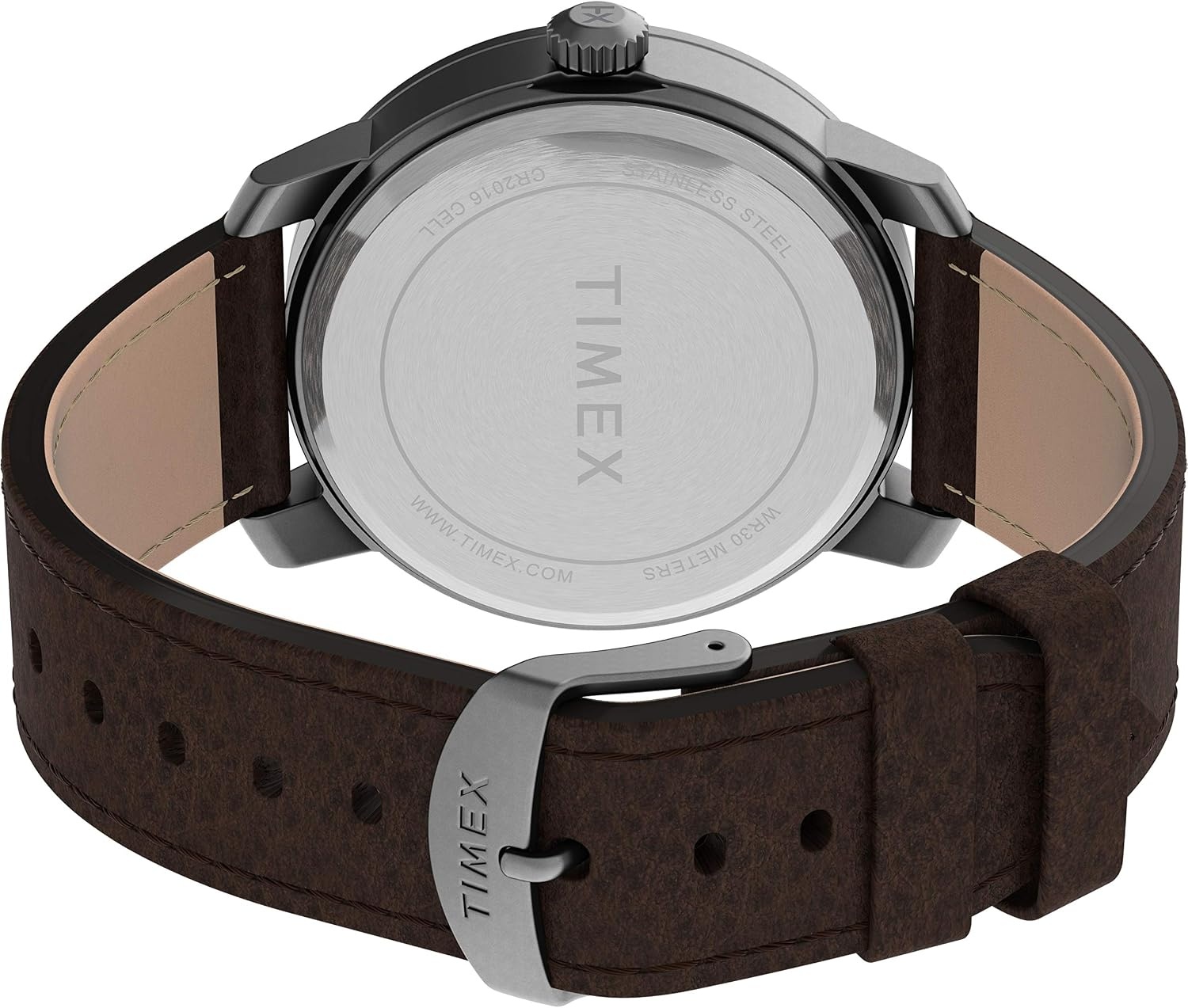 image:imageTimex Mens Mod 44 Leather Strap WatchBrownBlue Multi