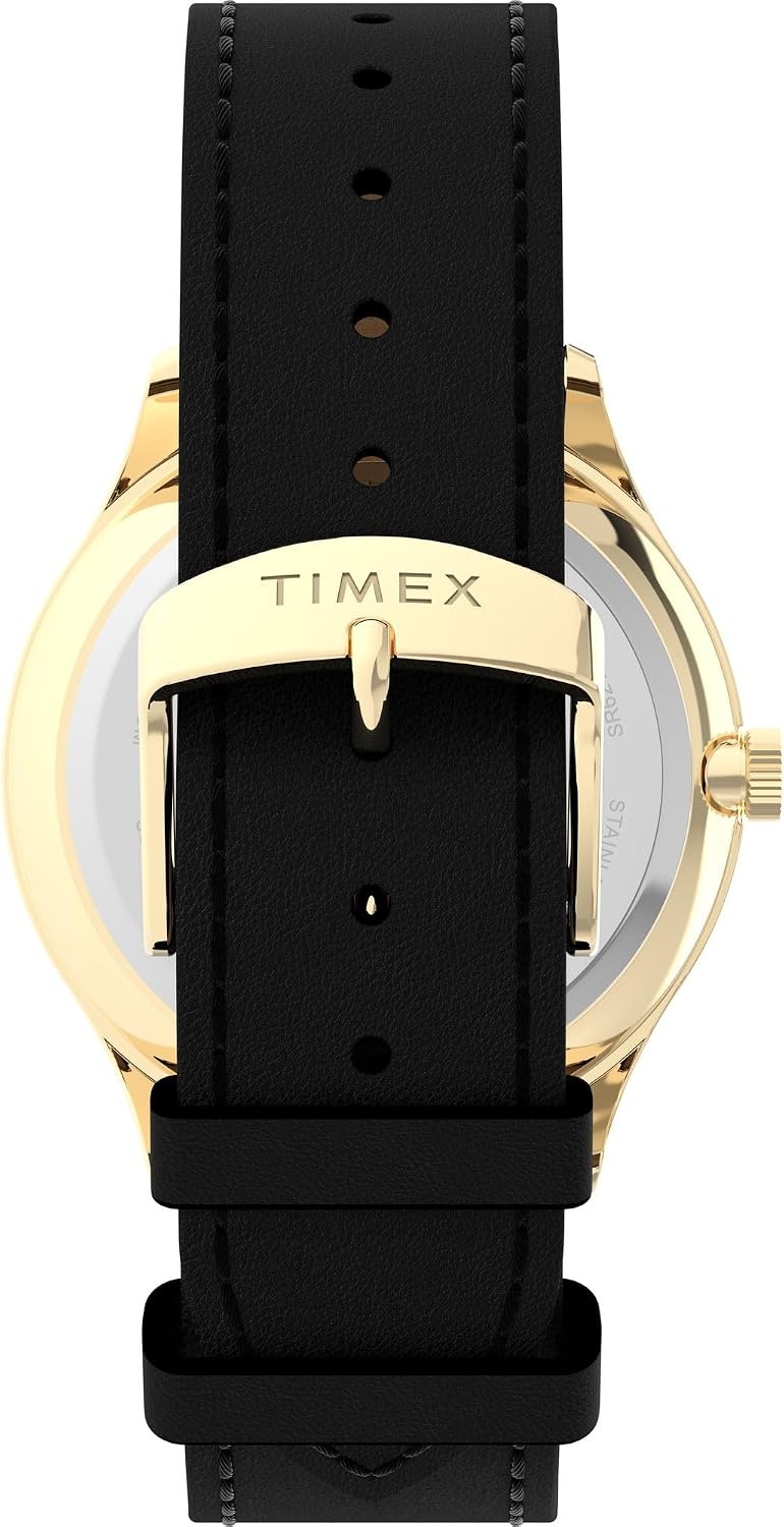 image:imageTimex Mens Modern Easy Reader 40mm Watch Black Strap White Dial SilverTone CaseBlackGoldToneWhite