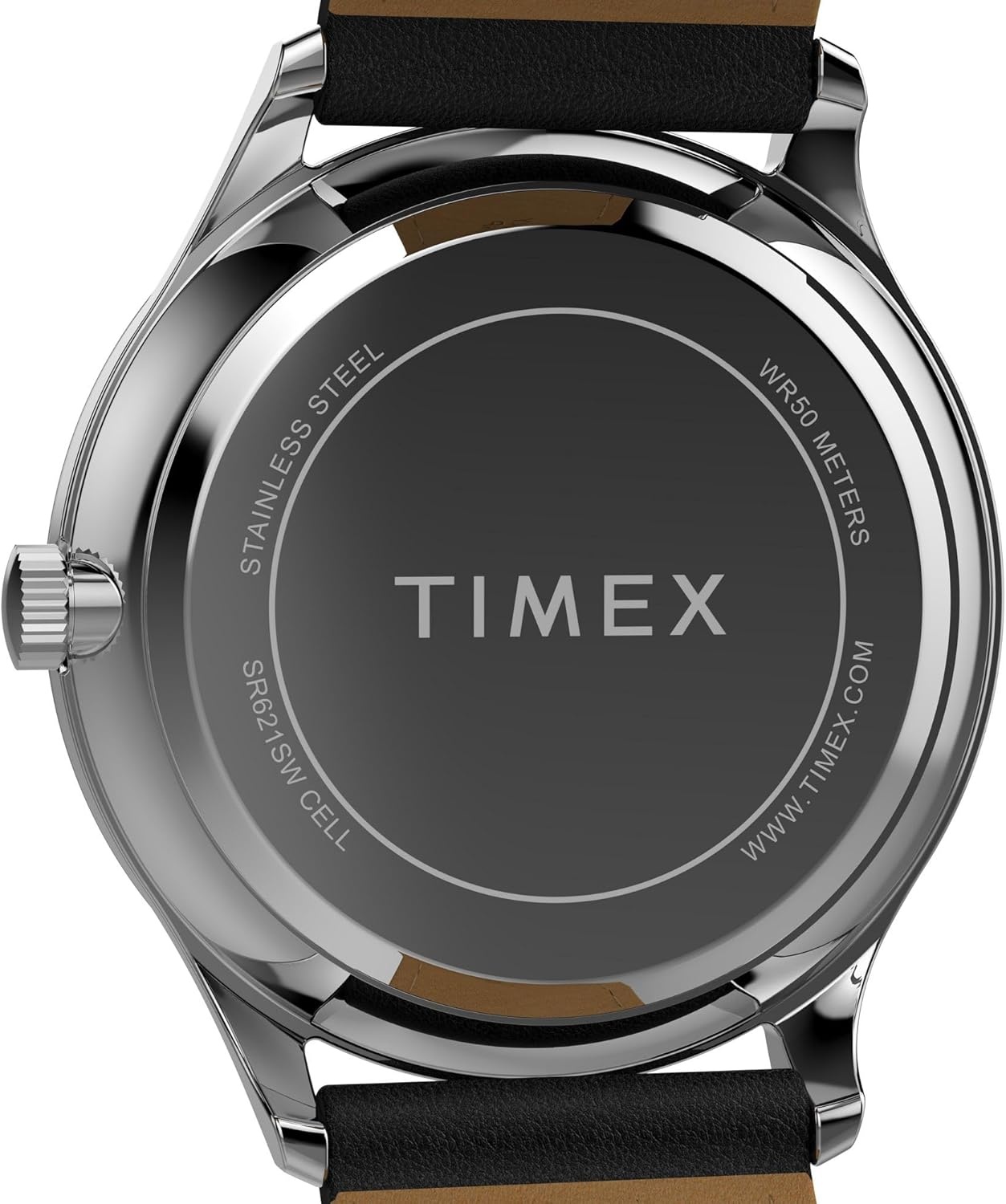 image:imageTimex Mens Modern Easy Reader 40mm Watch Black Strap White Dial SilverTone CaseBlackSilverToneWhite