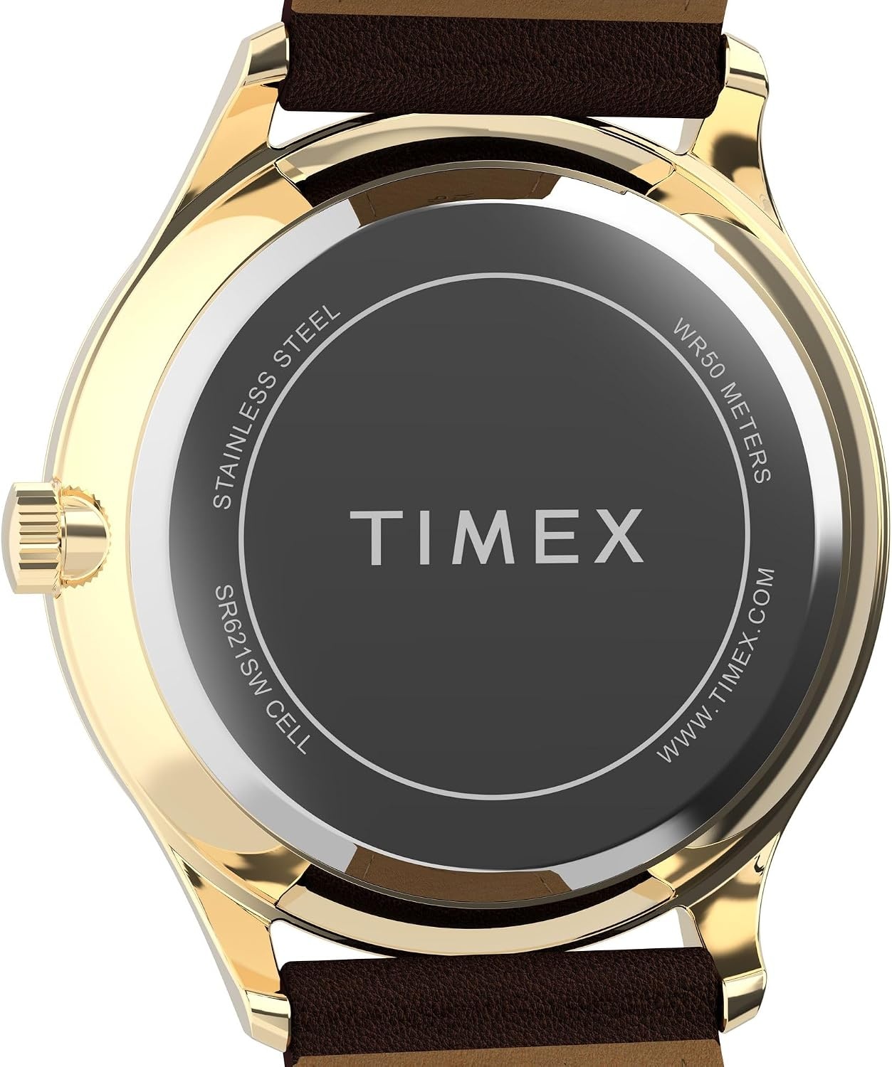 image:imageTimex Mens Modern Easy Reader 40mm Watch Black Strap White Dial SilverTone CaseBrownGoldToneCream