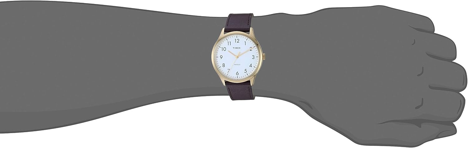 image:imageTimex Mens Modern Easy Reader 40mm WatchBrownGoldToneWhite