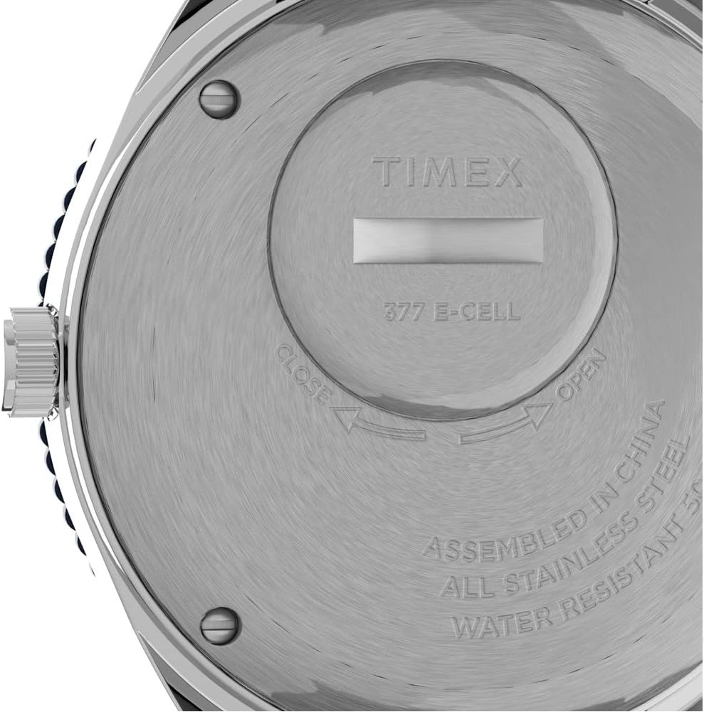 image:imageTimex Mens Q 38mm Watch Blue Dial Stainless Steel Case Blue Rubber Strap