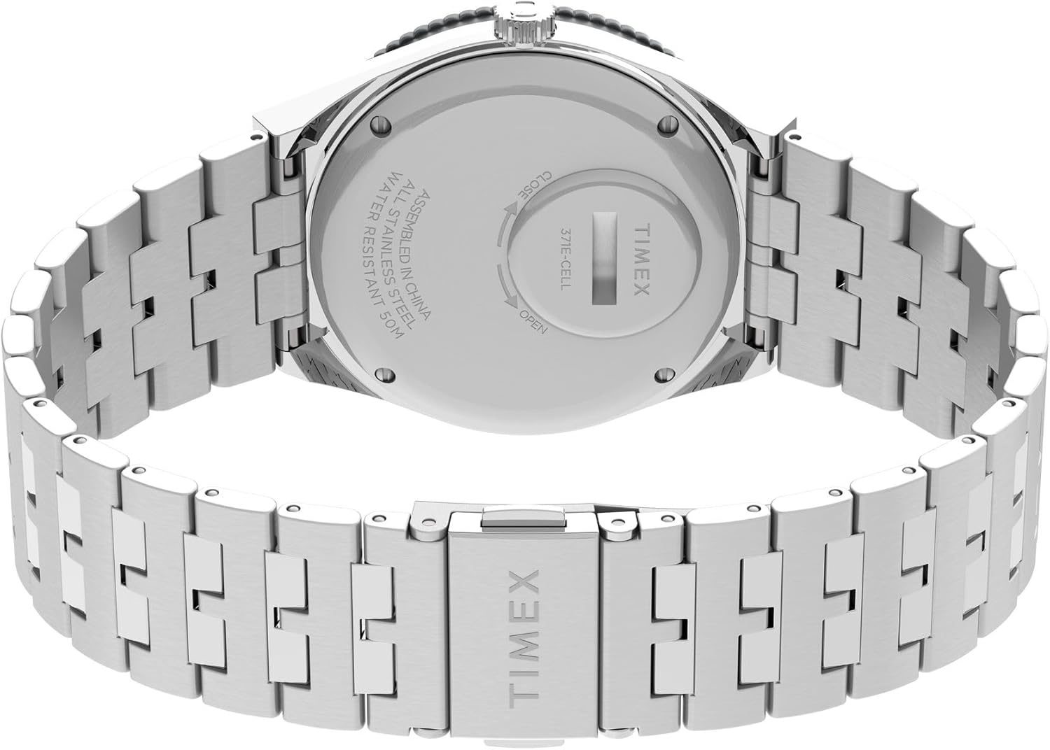 image:imageTimex Mens Q 38mm WatchSilverToneRed