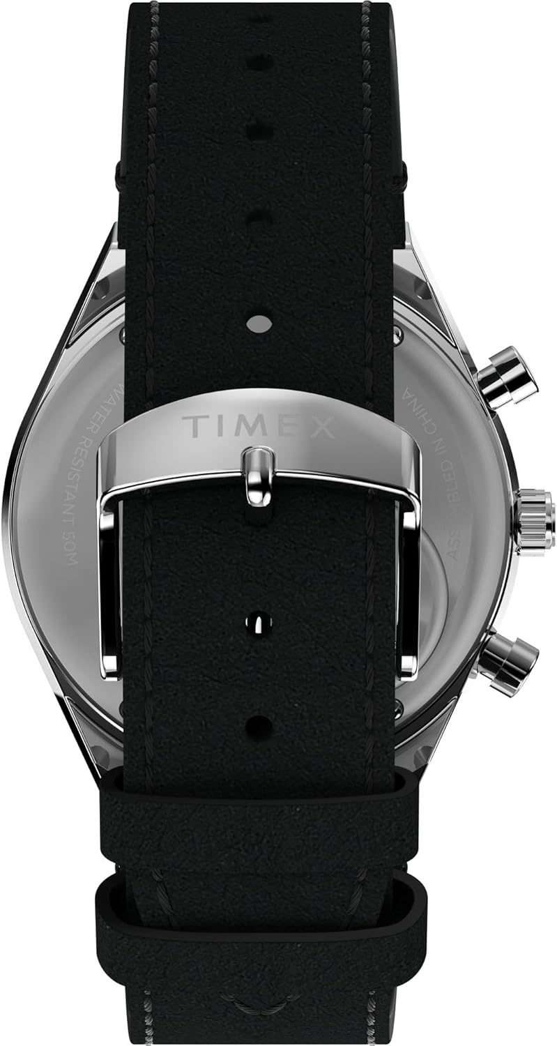 image:imageTimex Mens Q 40mm WatchBlackStainless SteelWhite