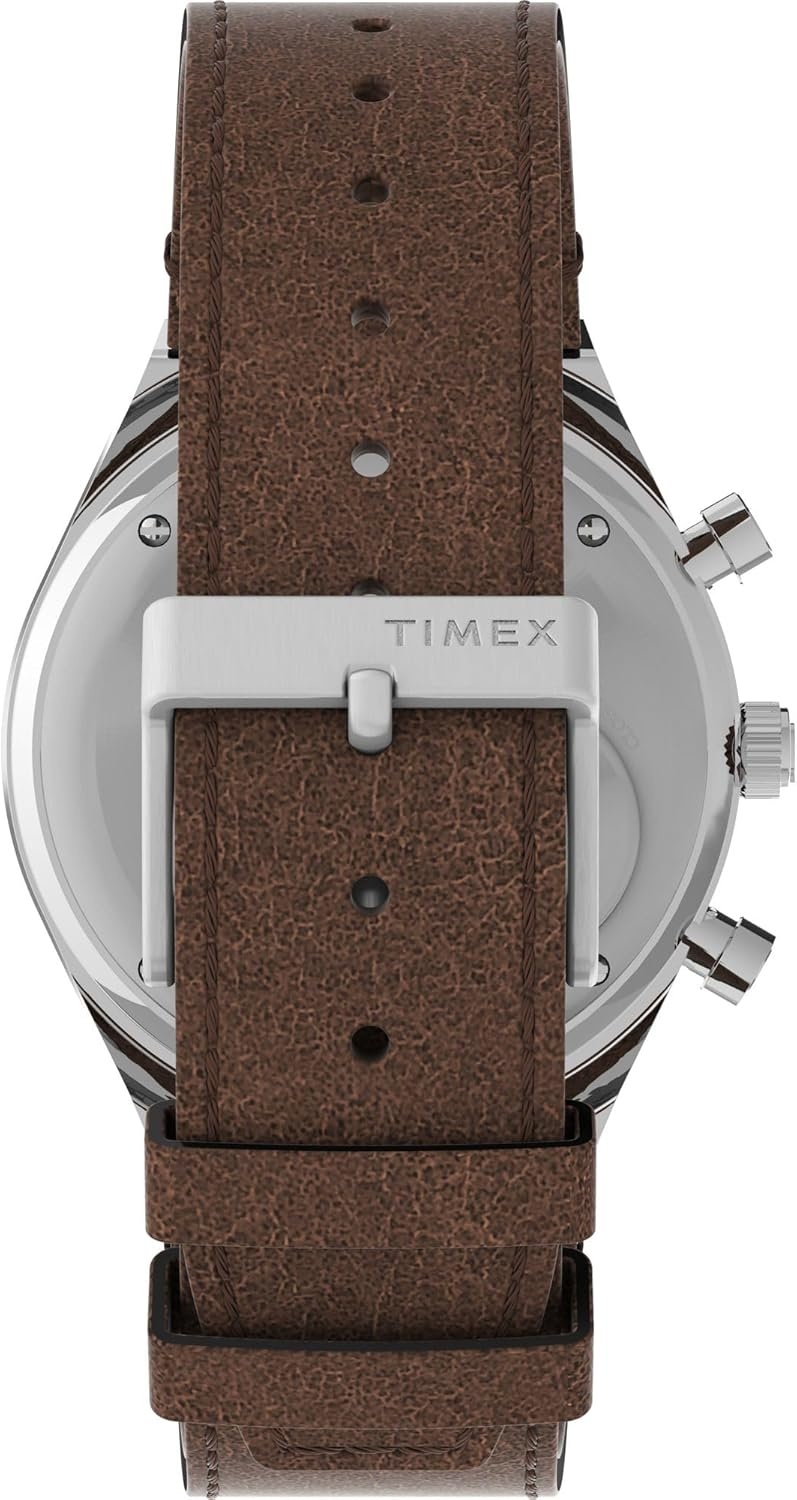 image:imageTimex Mens Q 40mm WatchBrownWhiteSilver