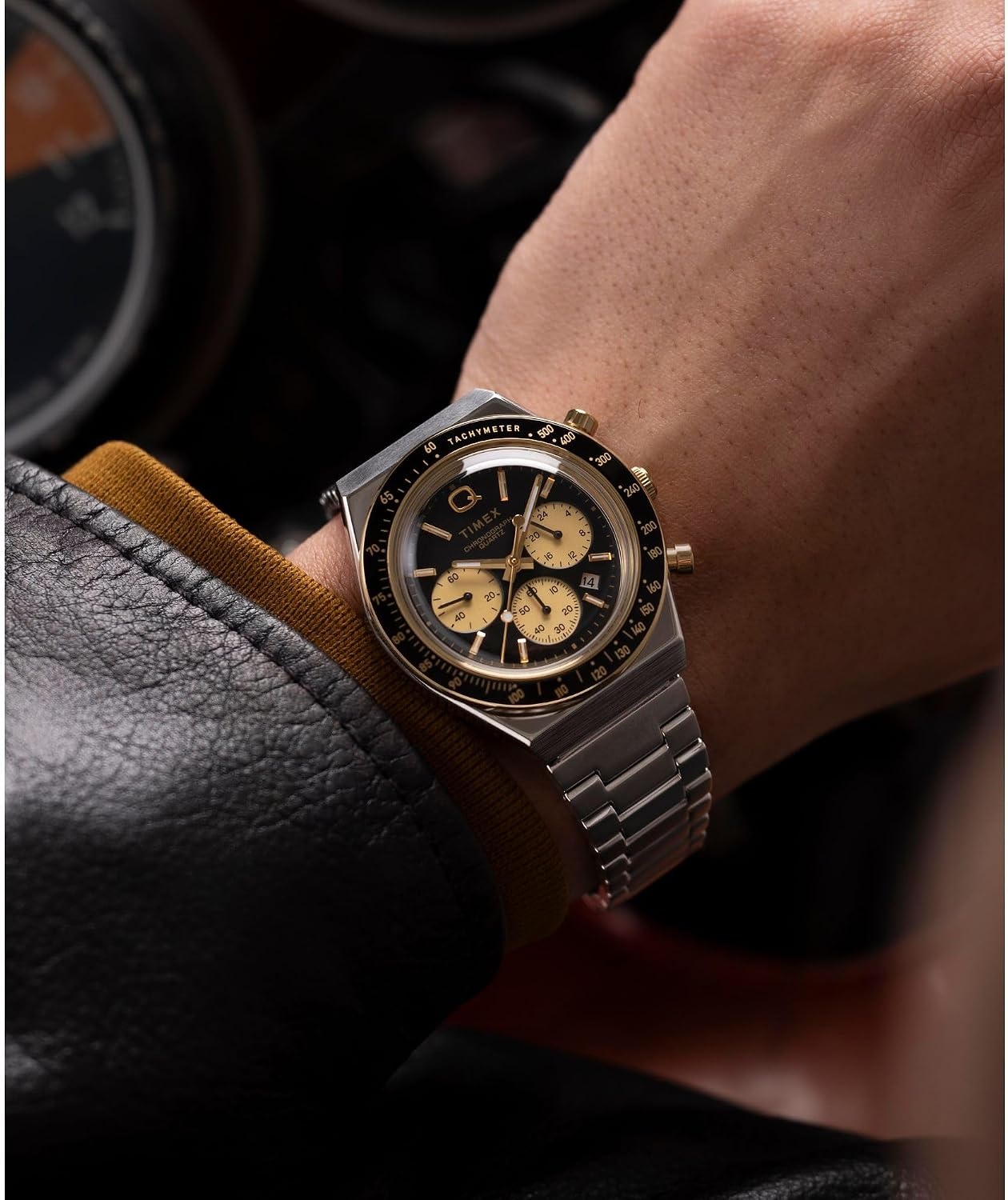image:imageTimex Mens Q 40mm WatchTwoToneTwoToneBlack
