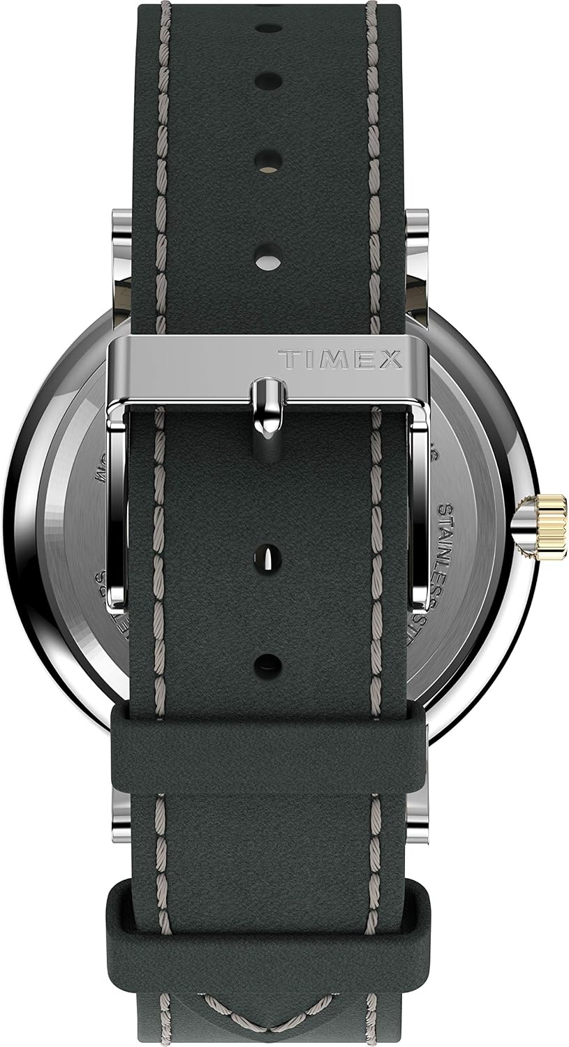 image:imageTimex Mens Southview 41mm Leather Strap WatchGraySilverTone