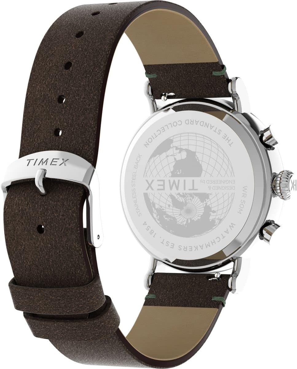 image:imageTimex Mens Standard Chronograph 41mm WatchBrownGreen