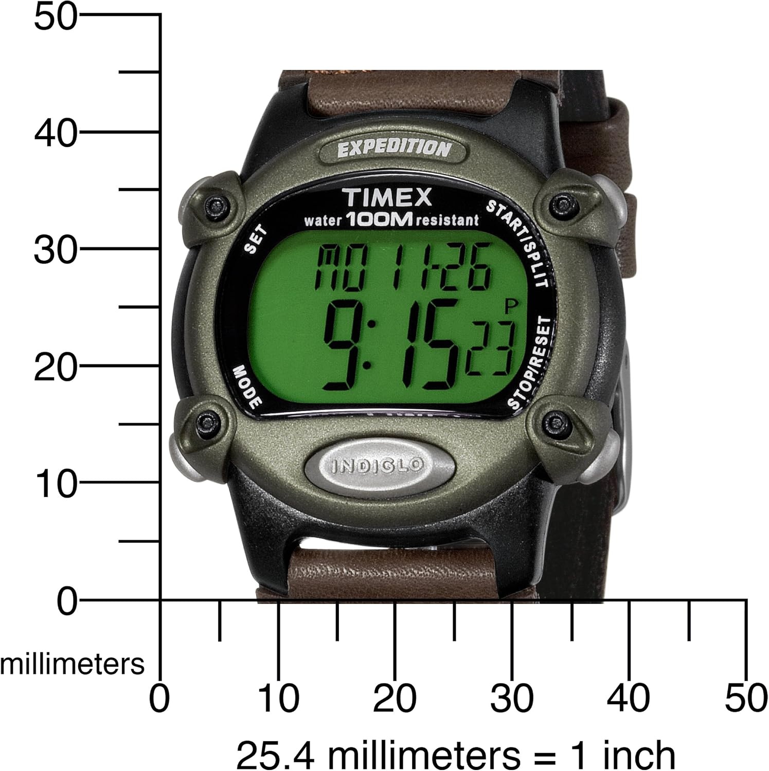 image:imageTimex Mens T48042 Expedition FullSize Digital CAT Brown NylonLeather Strap Watch