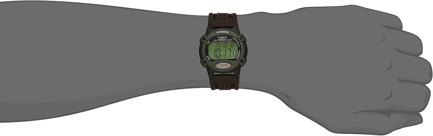 image:imageTimex Mens T48042 Expedition FullSize Digital CAT Brown NylonLeather Strap Watch