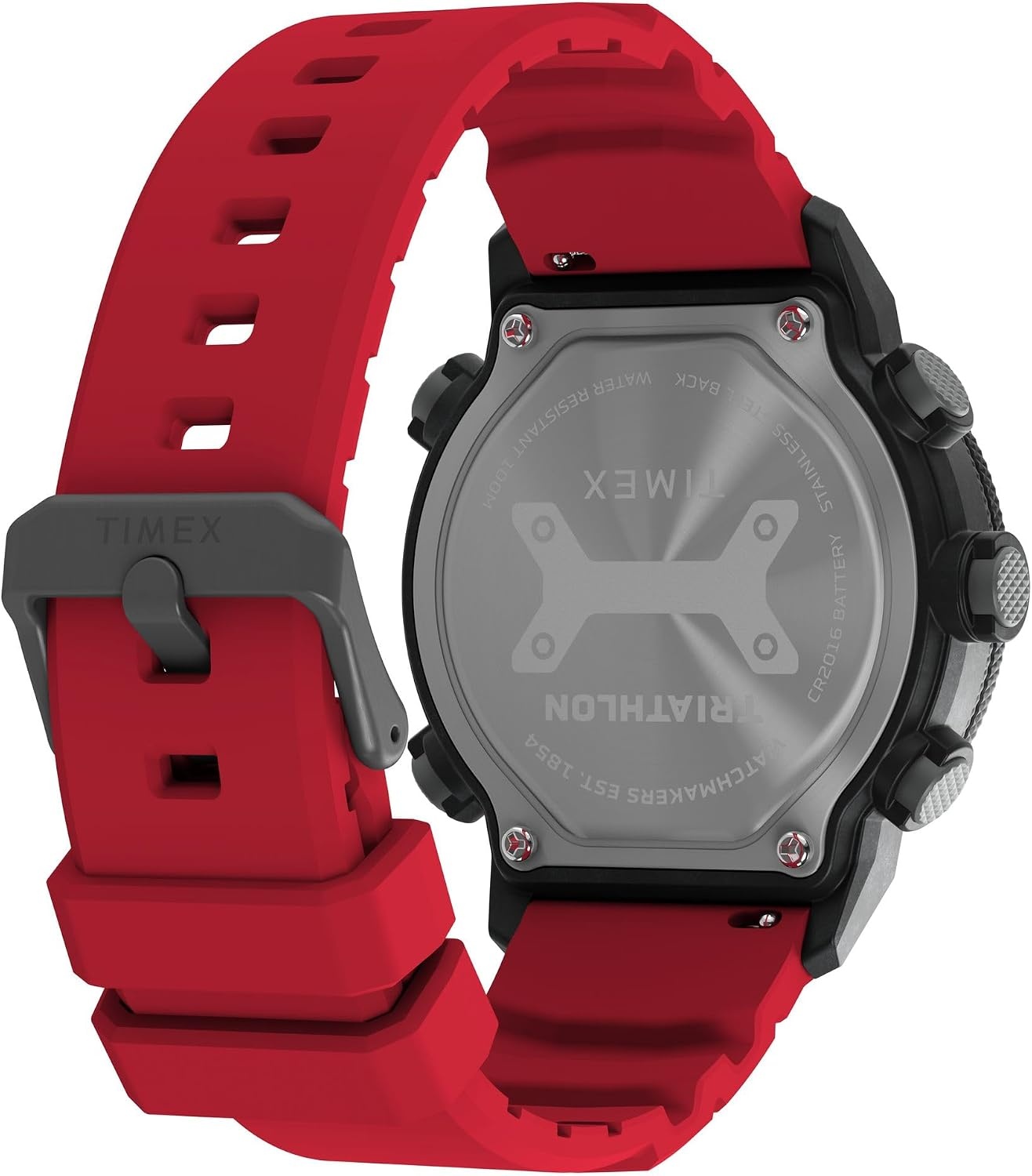 image:imageTimex Mens Triathlon 44mm WatchBlackRedDigital