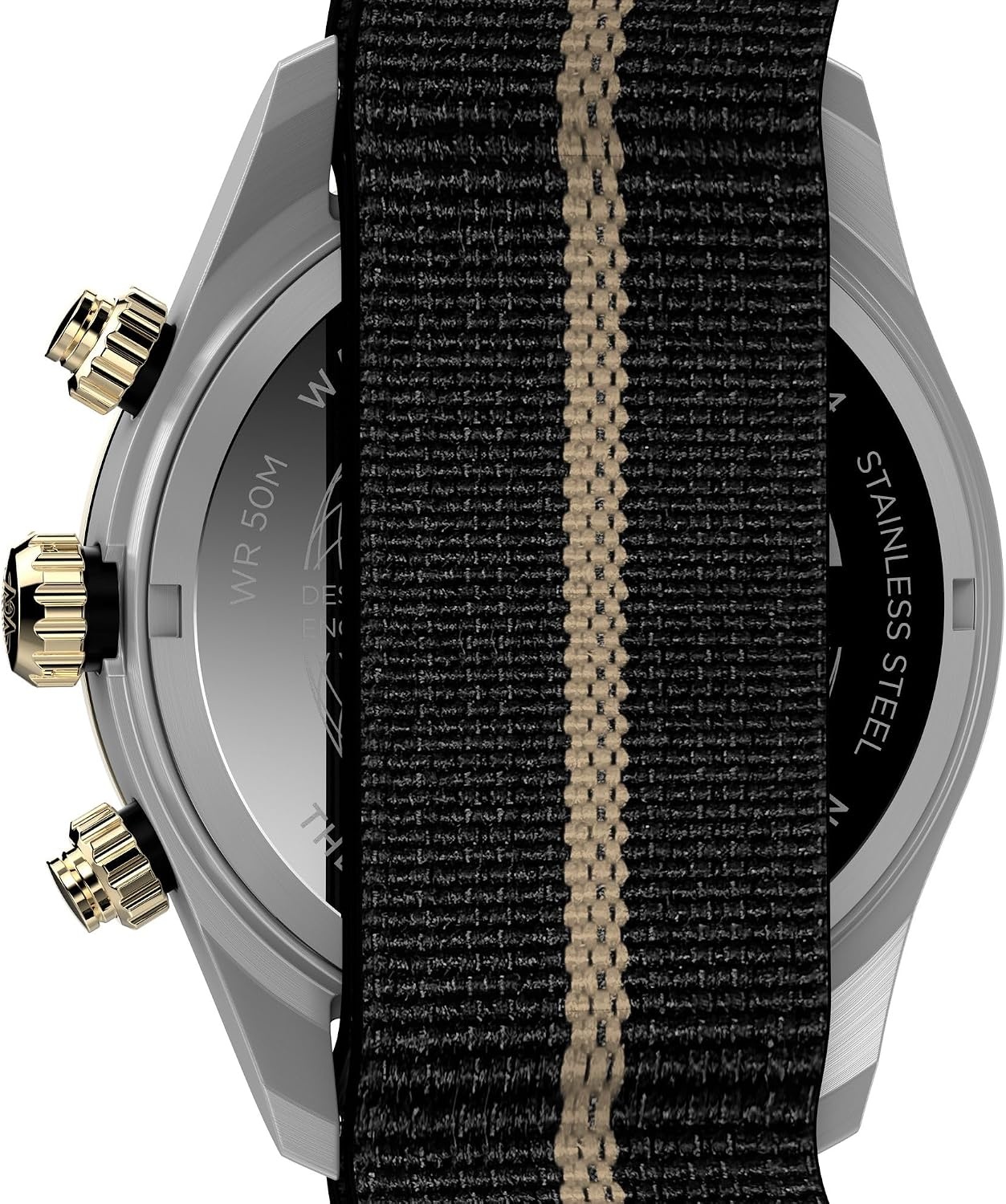 image:imageTimex Mens Waterbury Heritage 39mm WatchBlackStainless SteelBlackGoldTone