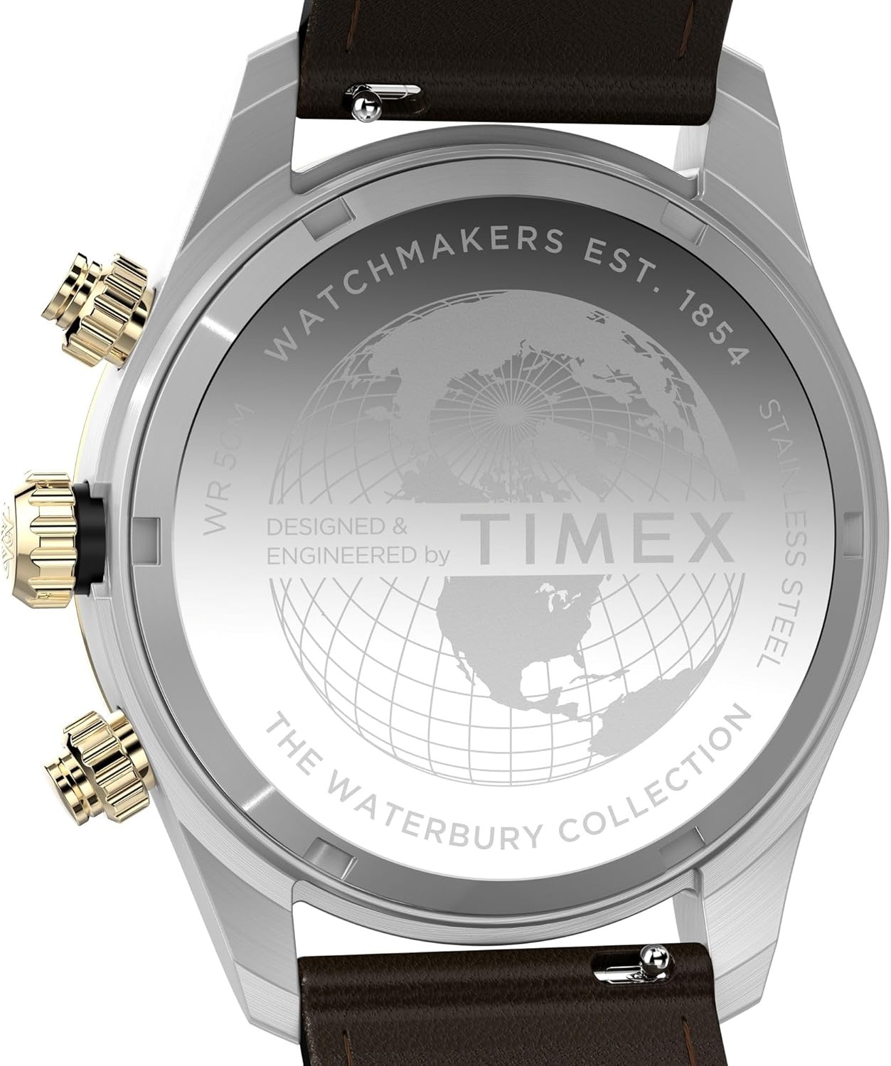 image:imageTimex Mens Waterbury Heritage 39mm WatchBrownStainless SteelBlack