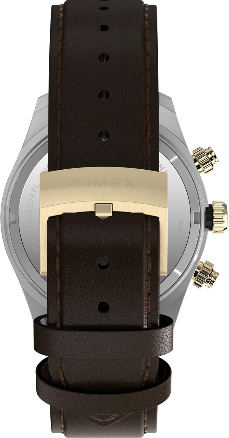 image:imageTimex Mens Waterbury Heritage 39mm WatchBrownStainless SteelBlack