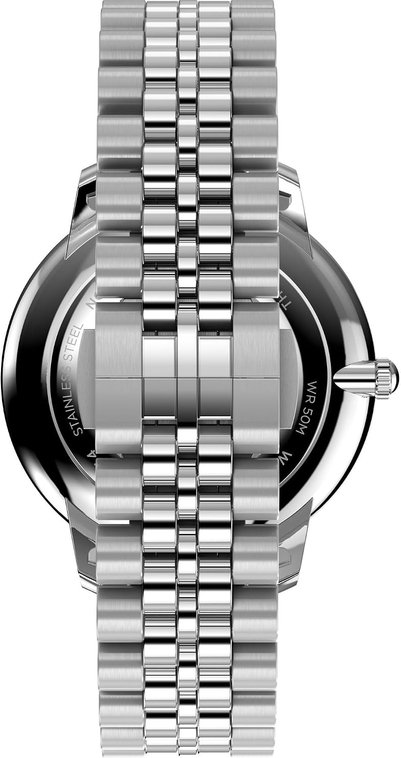 image:imageTimex Mens Waterbury Metropolitan 39mm Watch Stainless Steel Bracelet Black Dial Stainless Steel Case