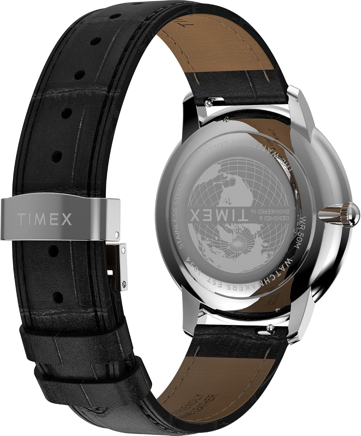 image:imageTimex Mens Waterbury Metropolitan 39mm WatchBlackStainless SteelBlack