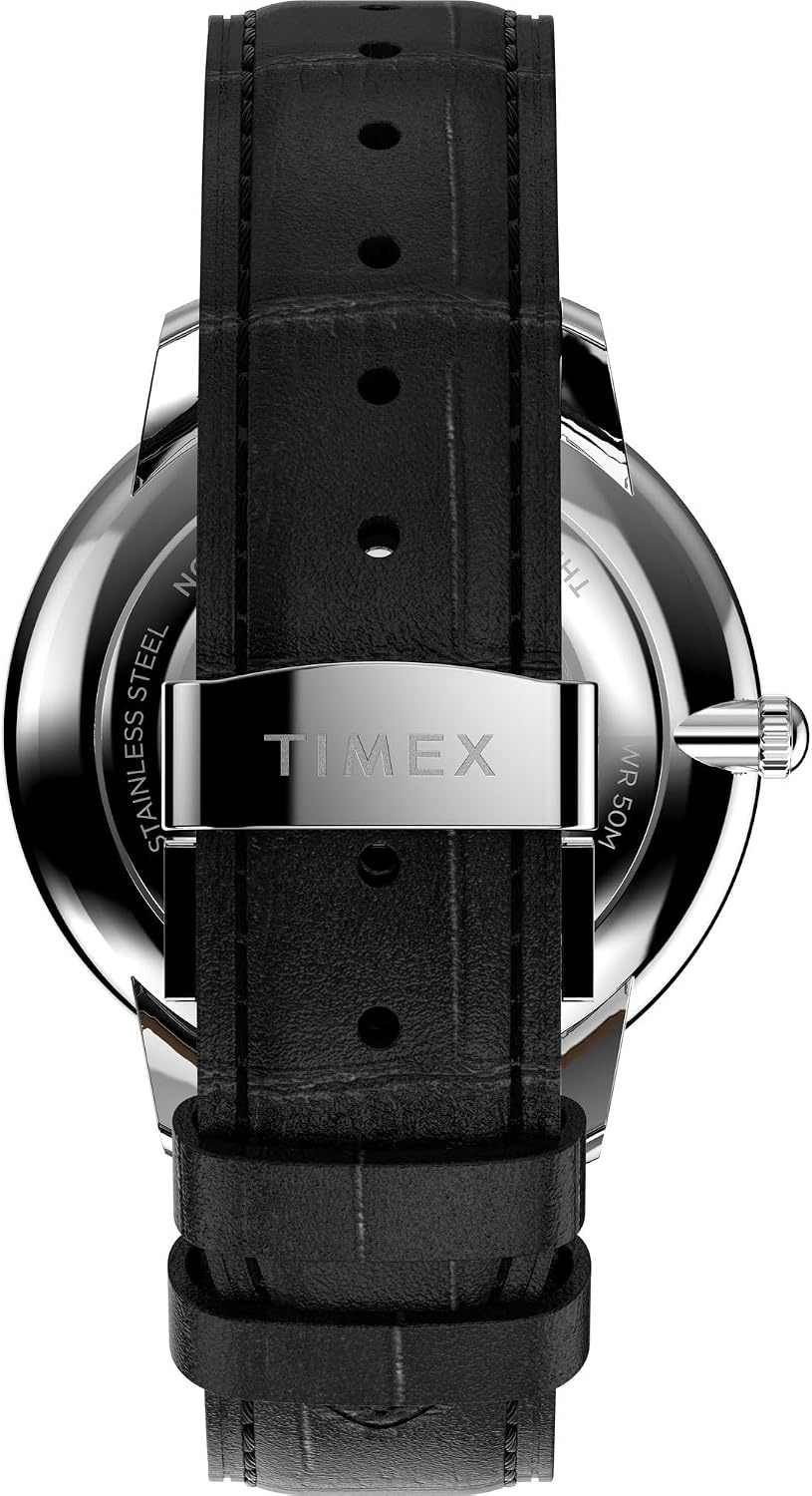 image:imageTimex Mens Waterbury Metropolitan 39mm WatchBlackStainless SteelBlack