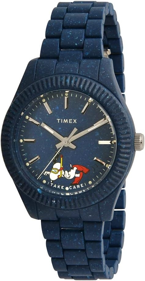 image:imageTimex Mens Waterbury Ocean Recycled Plastic 42mm WatchBluePeanuts