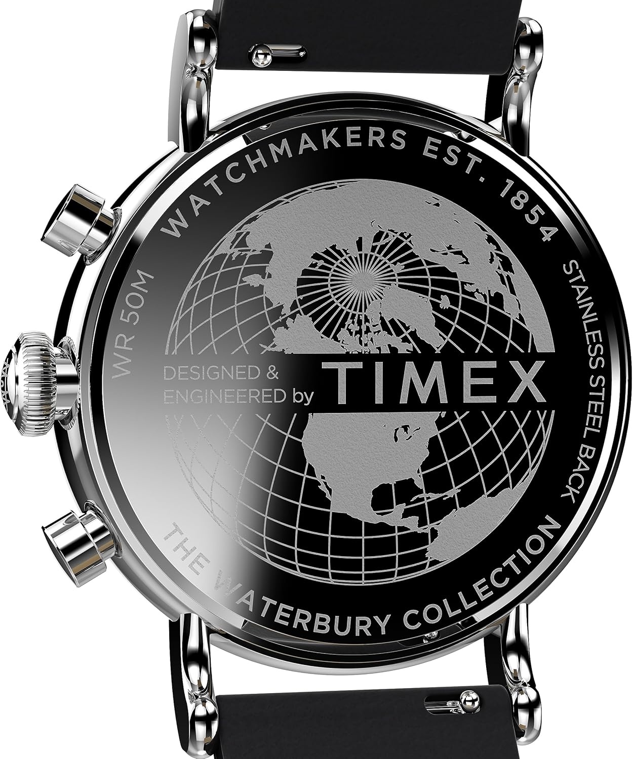 image:imageTimex Mens Waterbury Traditional 40mm WatchBlackBlackSilverToneChrono