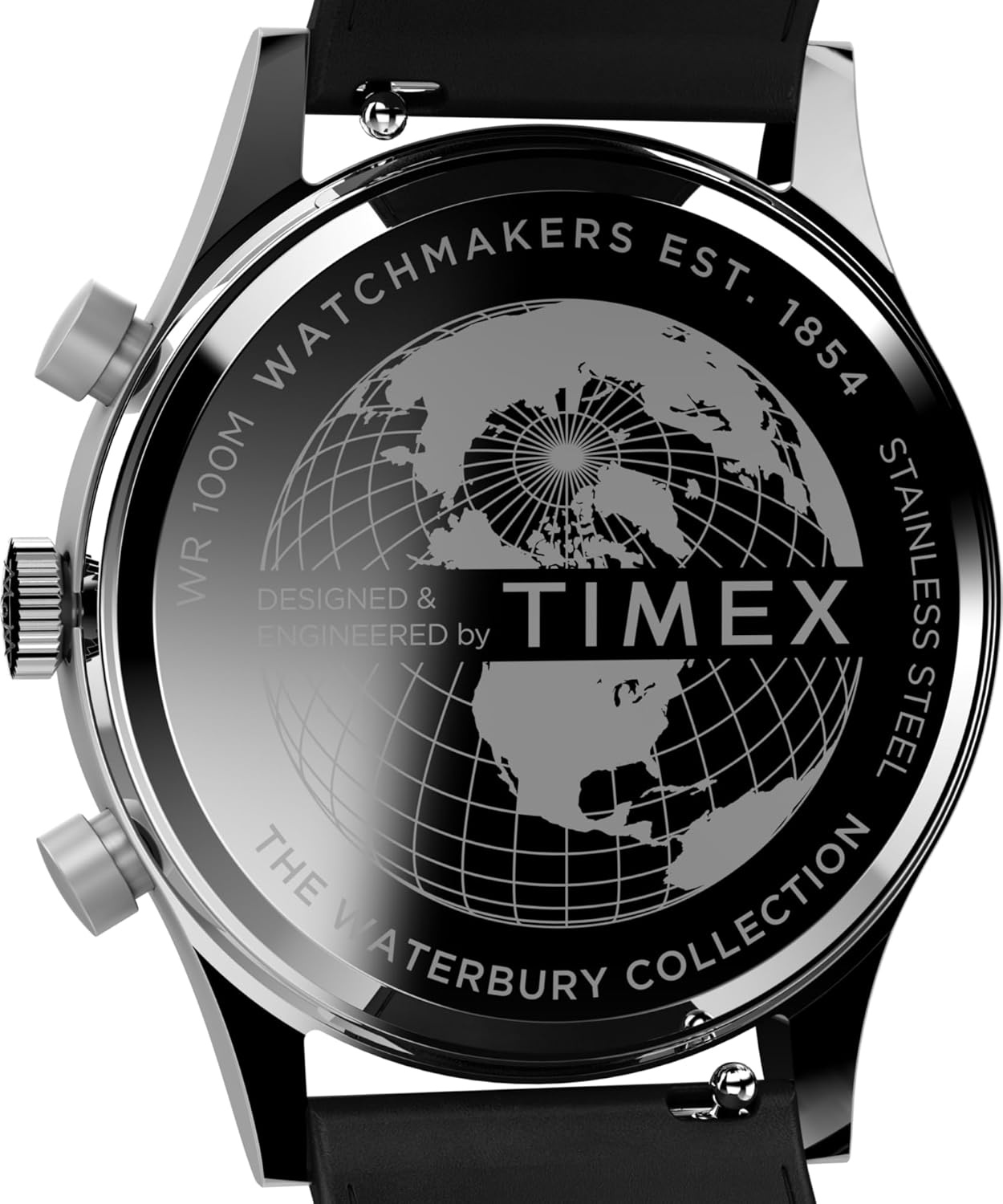 image:imageTimex Mens Waterbury Traditional 42mm Watch Black Strap SilverTone Dial Stainless Steel CaseBlackSilverToneStainless Steel