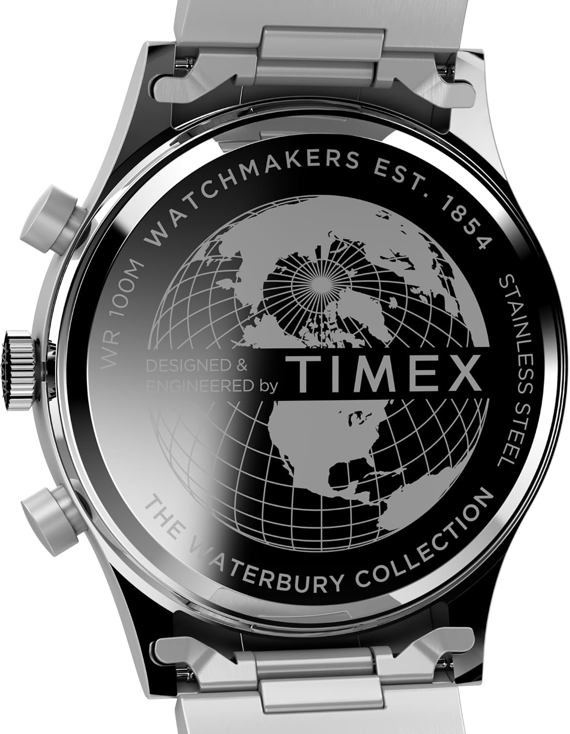 image:imageTimex Mens Waterbury Traditional 42mm Watch Black Strap SilverTone Dial Stainless Steel CaseStainless SteelBlueStainless Steel
