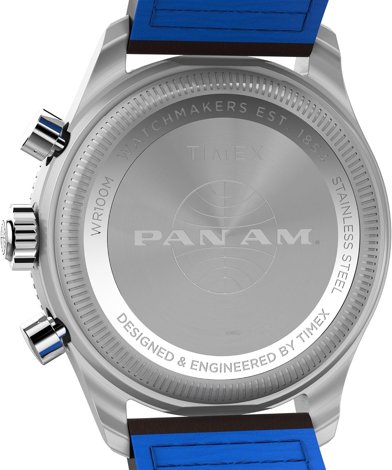 image:imageTimex Mens X Pan Am Chronograph WatchBrownStainless SteelBlue