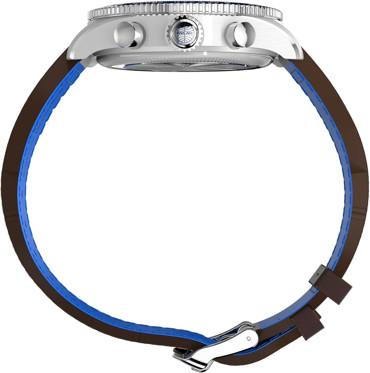 image:imageTimex Mens X Pan Am Chronograph WatchBrownStainless SteelBlue