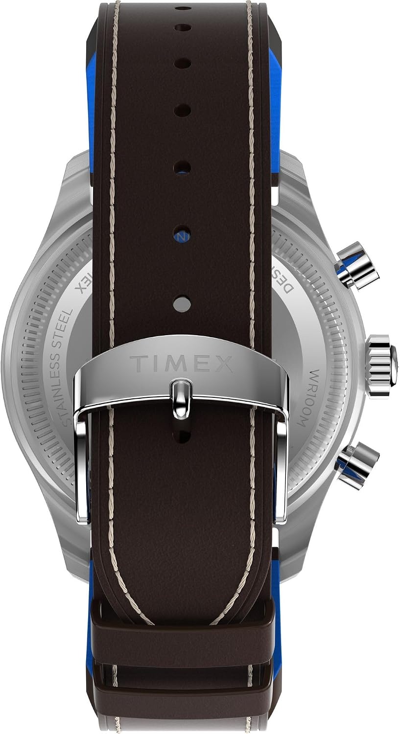 image:imageTimex Mens X Pan Am Chronograph WatchBrownStainless SteelBlue